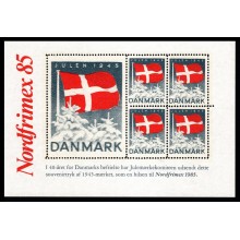 1985. Danmark blokke. Nordfrimex 85 souveniark. Motiv 1945-julemærket. Postfrisk.